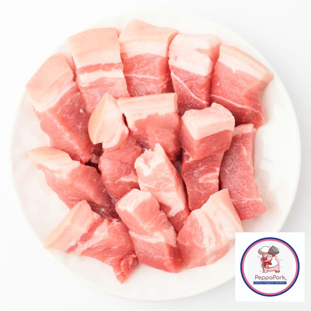 Premium Pork Shoulder Meat Cubes with Skin (Boneless)
